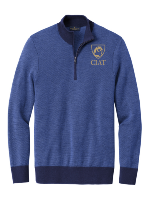 Men’s Brooks Brothers® 1/4-Zip Sweater - Gold Logo - Image 2